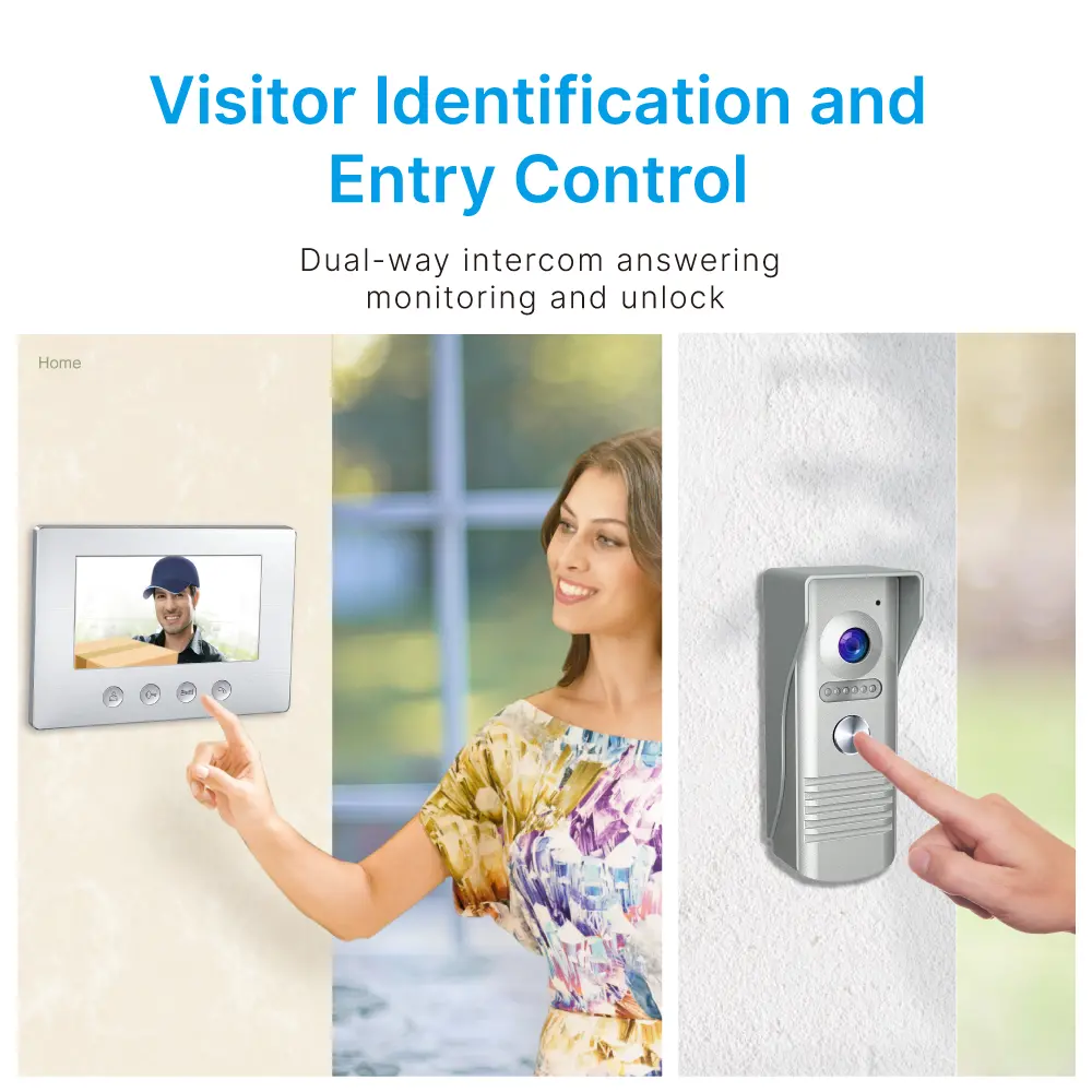 7 inch AHD Video Doorphone #RL-A17F-AHD- Camera light compensation at night. - Release the electric lock and gate lock. - Monitor the outside. - Two million pixels AHD camera.-Water-proof, _02